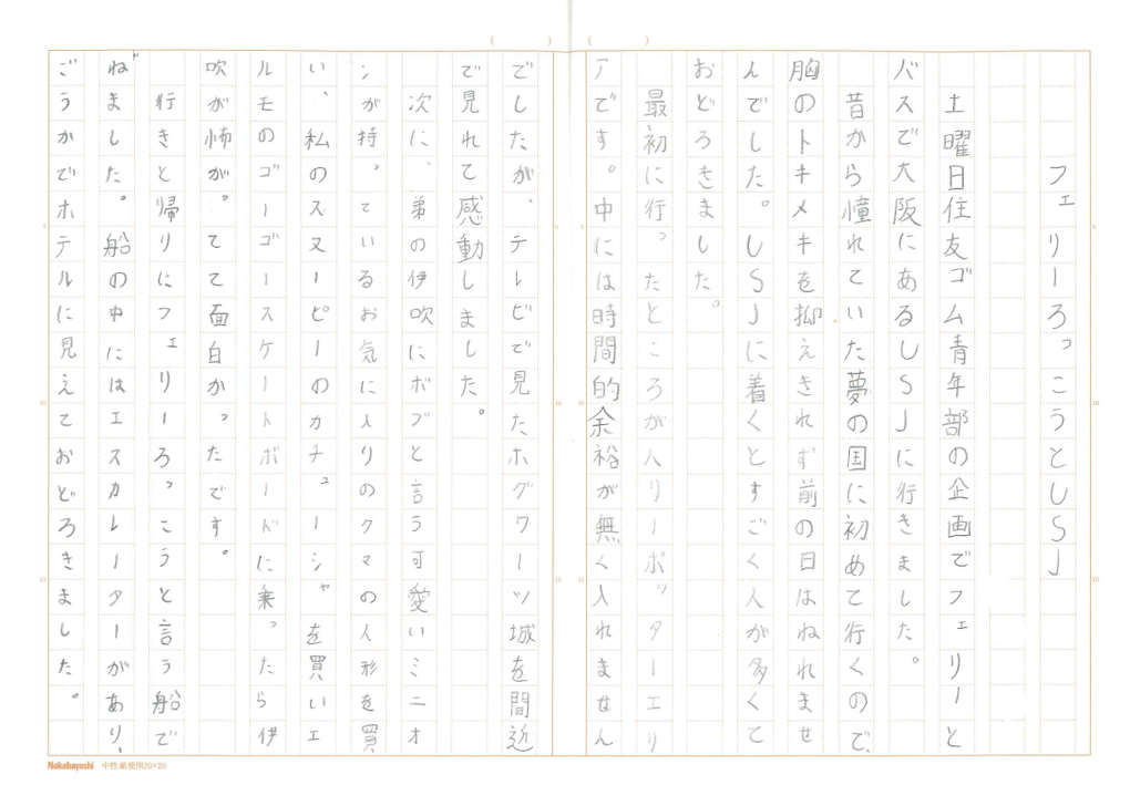 画像:作文 前半