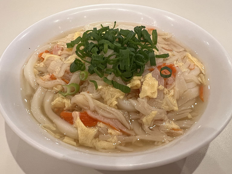 カニカマと溶き玉子の餡かけうどん